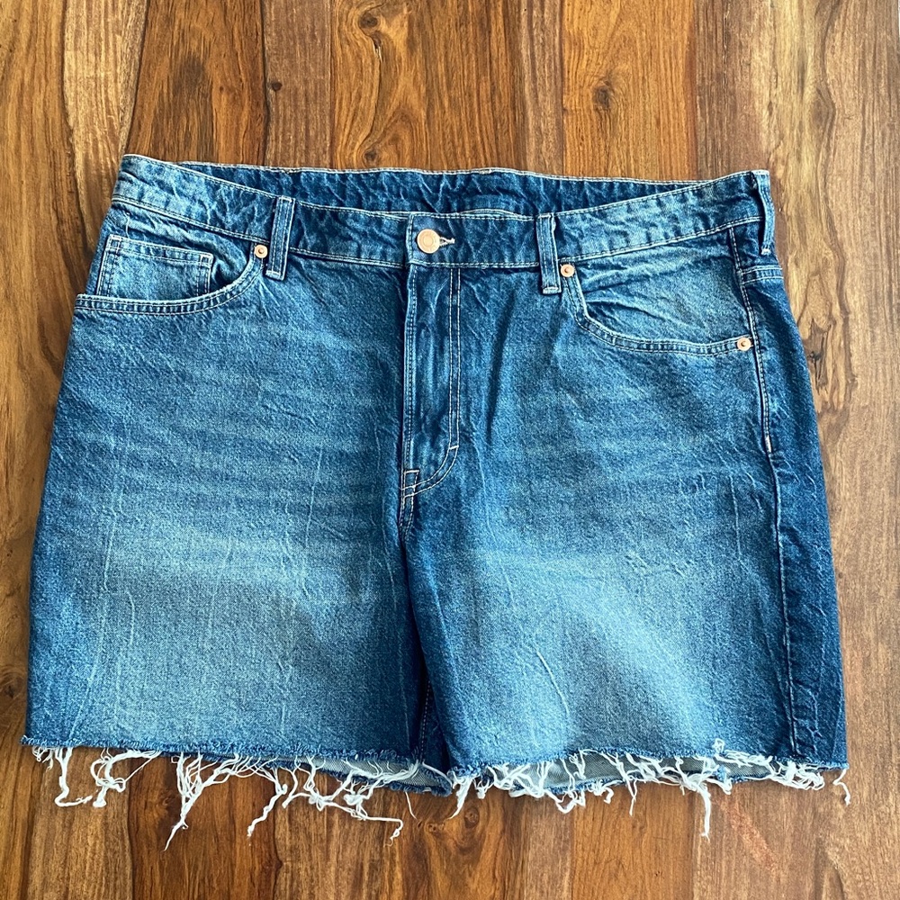 H&M Blue Jean Shorts with Frayed Hem